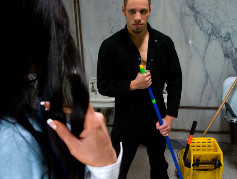 La Cherry Spice got fucked by  janitor in public toilet